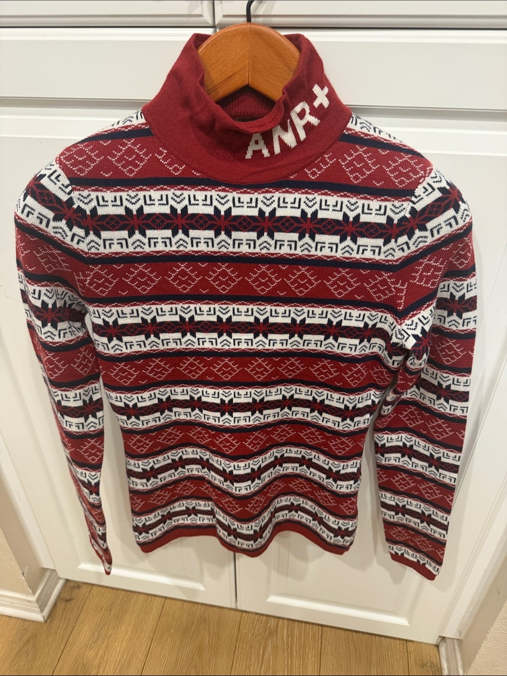 Alp N Rock Red, White & Black Fair Isle Turtleneck Sweater - Picture 3 of 7